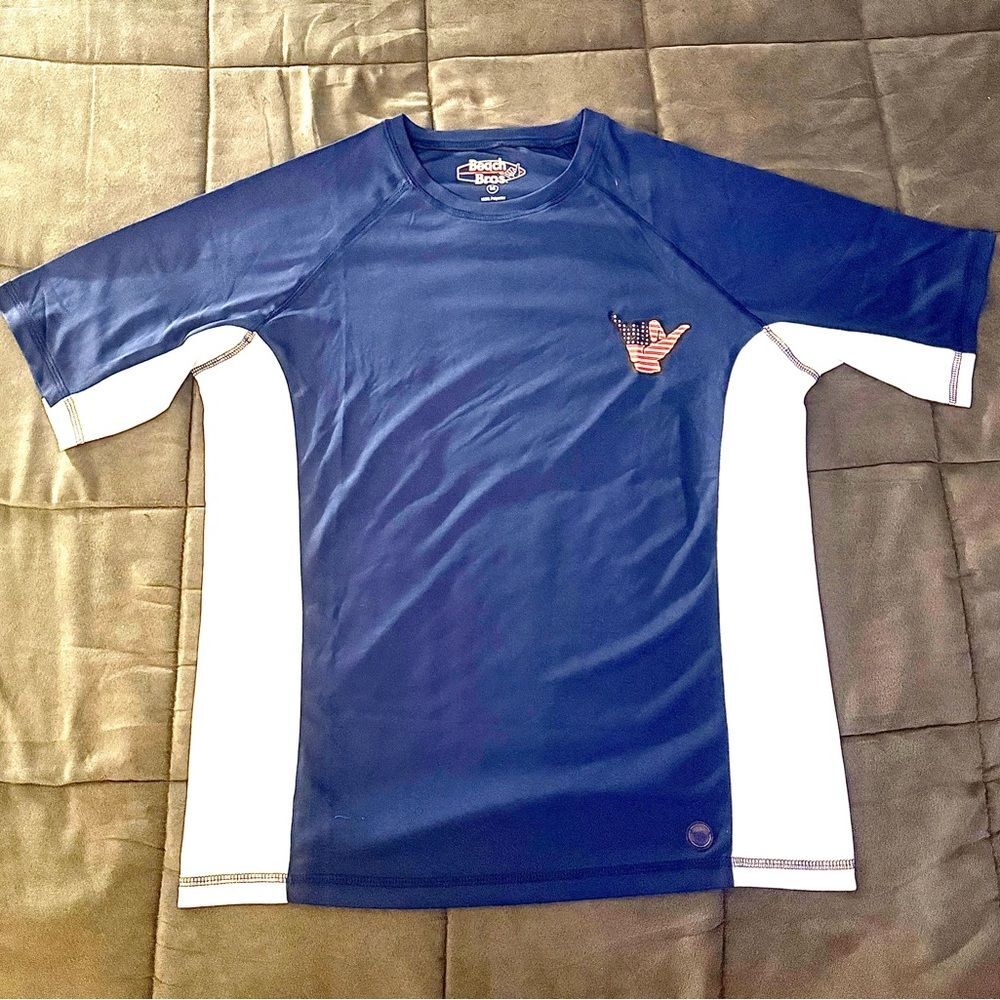 Beach Bros Rash Guard with UPF 50+ Navy Blue Swim Shirt